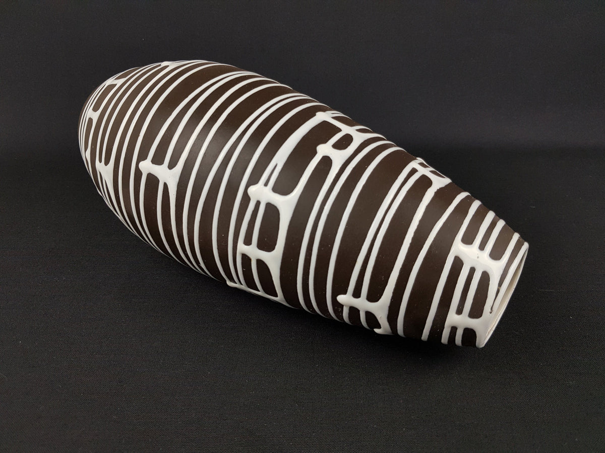 Vintage 1950s SCHLOSSBERG KERAMIK Fat Lava Vase 237/29 with decor Roulette by Liesel Spornhauer
