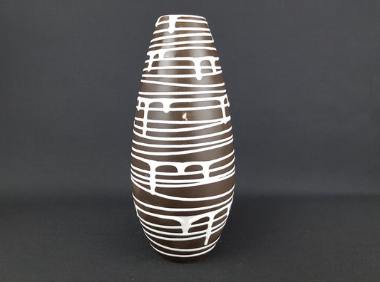 Vintage 1950s SCHLOSSBERG KERAMIK Fat Lava Vase 237/29 with decor Roulette by Liesel Spornhauer