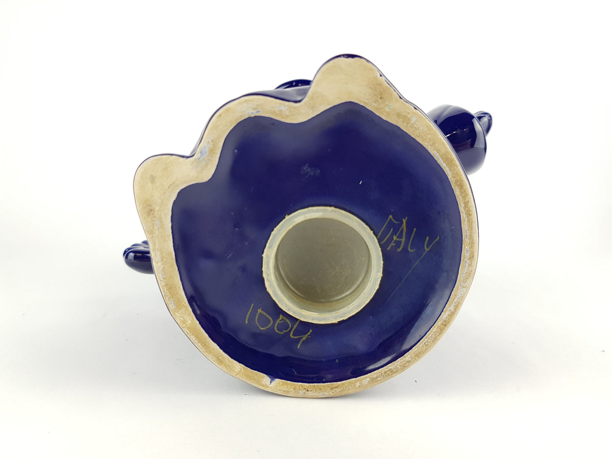 Vintage ALLA MODA Blue Clown Money Bank Italian Pottery 1960-70s