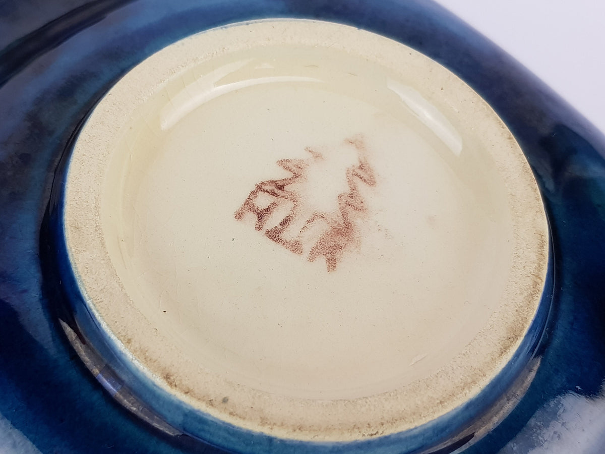 Vintage HINDELANGER KERAMIK Bowl / Plate with Flower decor from South West Germanya 1960s 1970s