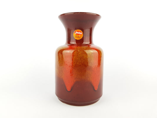 Vintage Colorful JASBA KERAMIK Fat Lava Trumpet Vase N602 10 18 West German Pottery 1970s