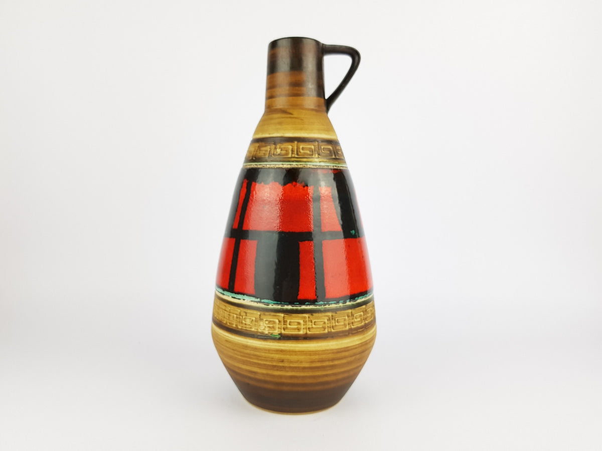 Vintage DÜMLER & BREIDEN Caramel Brown Handled Vase 350 30 West German Pottery 1960s