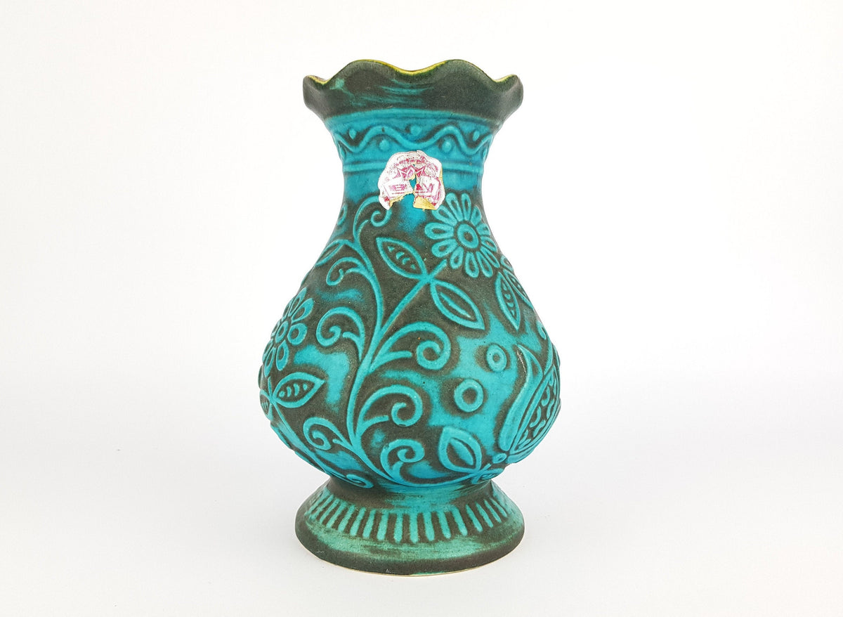 Vintage Blue BAY KERAMIK Fat Lava Vase 62 20 by Bodo Mans West German Pottery 1960-70s