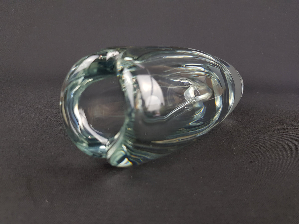 Vintage Signed NUUTAJÄRVI NOTSJÖ Glass Vase by K. FRANCK Finland Scandinavia 1958s