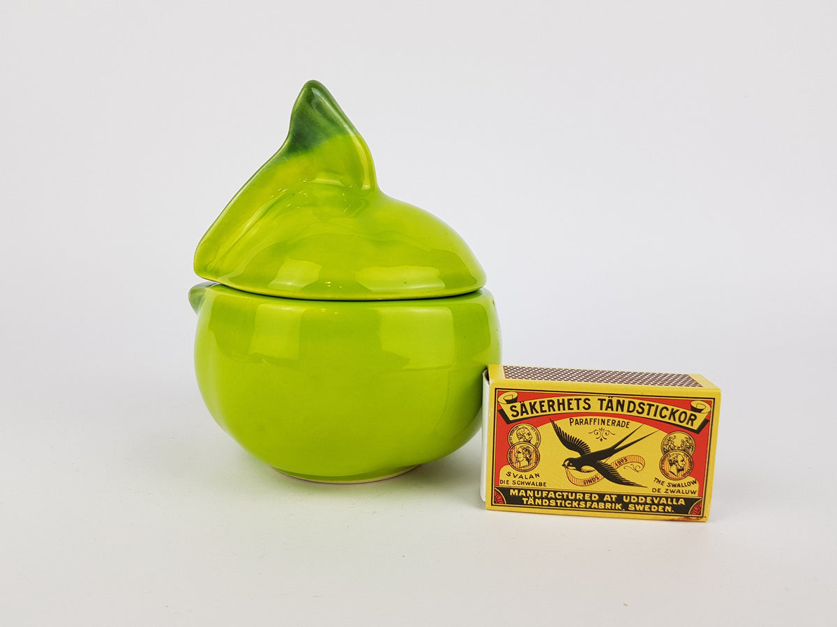 Vintage Marmalade JAR Jam Container with Lid APPLE design KIL Keramika Yugoslavia 1970's