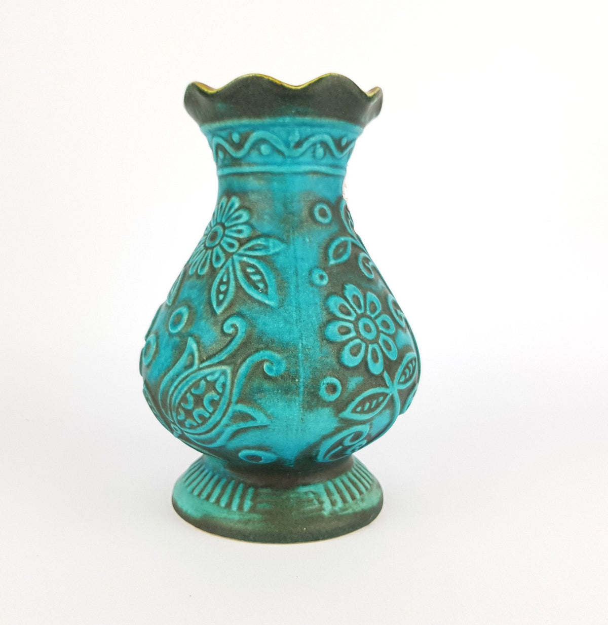 Vintage Blue BAY KERAMIK Fat Lava Vase 62 20 by Bodo Mans West German Pottery 1960-70s