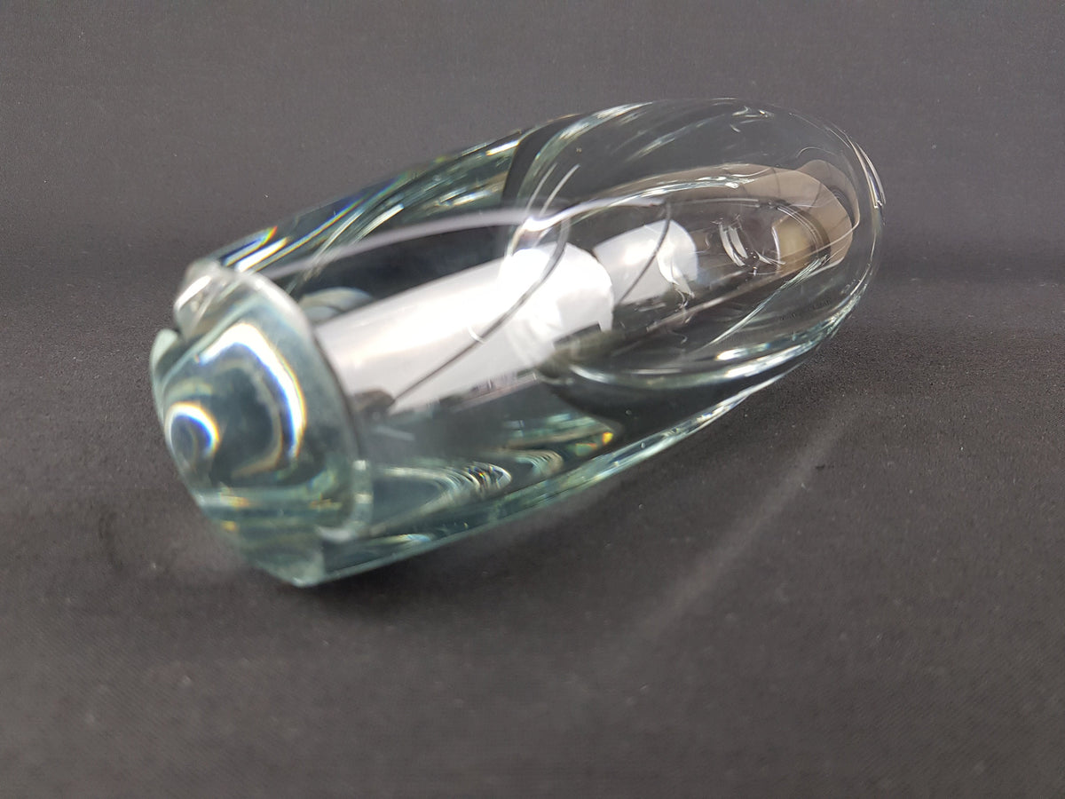 Vintage Signed NUUTAJÄRVI NOTSJÖ Glass Vase by K. FRANCK Finland Scandinavia 1958s