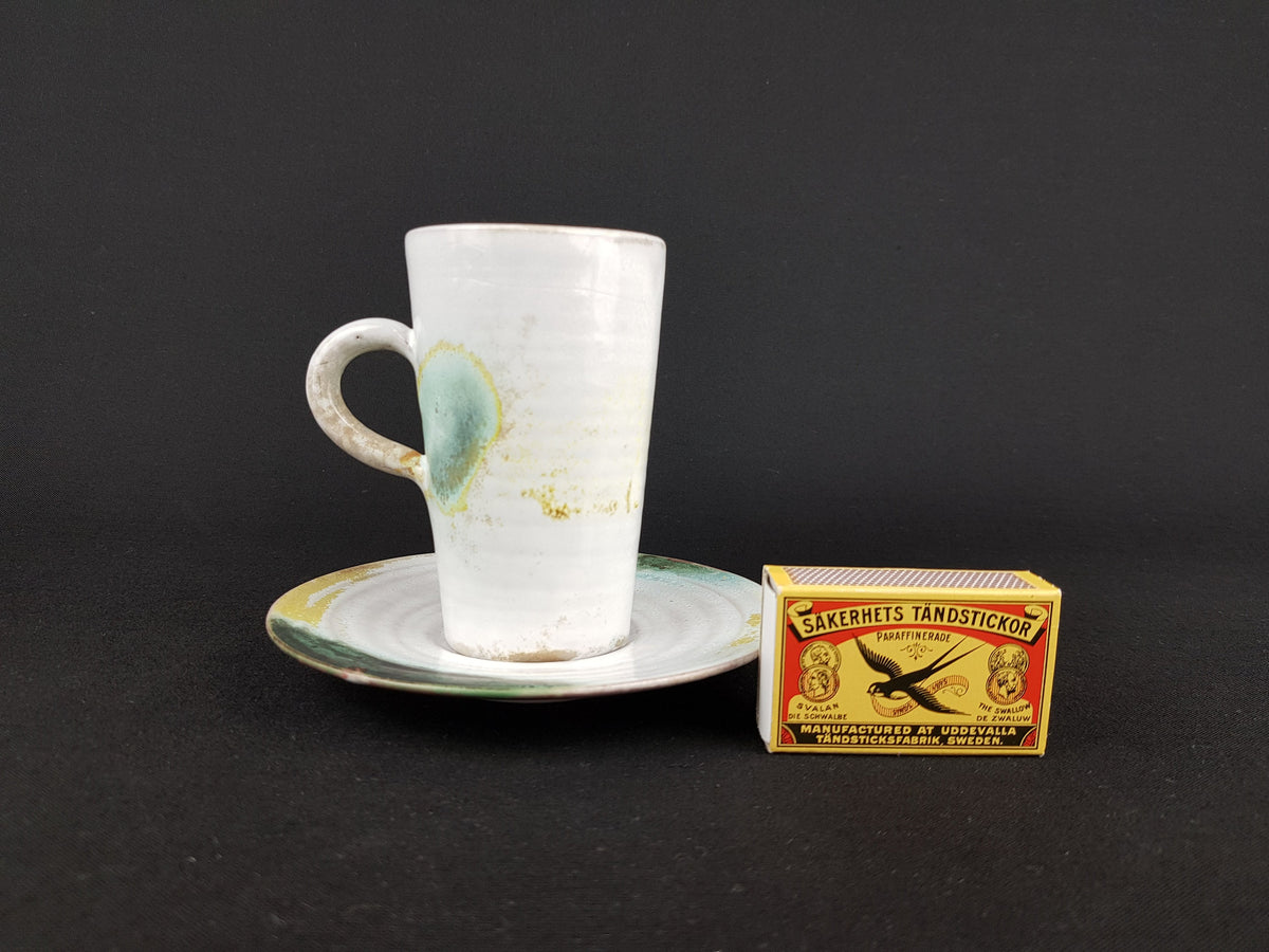 Vintage D.O.K. DE OLDE KRUYK Cup and Saucer Dutch Pottery 1970s