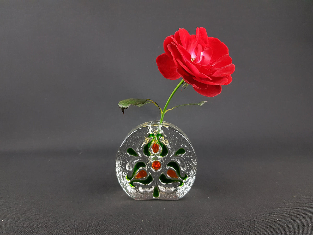 Vintage WALTHER SOHNE Solifleur Transparent Glass Vase West Germany 1960s 1970s