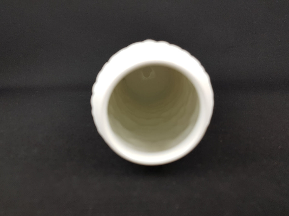 Vintage AK KAISER White Biscuit Porcelain Vase 251/17 from the Kiesel Series 3D Relief Vase West Germany 1972