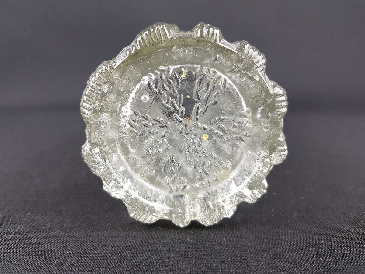 Vintage GEORGSHUTTE Glass Bark Vase with Arktis decor West Germany