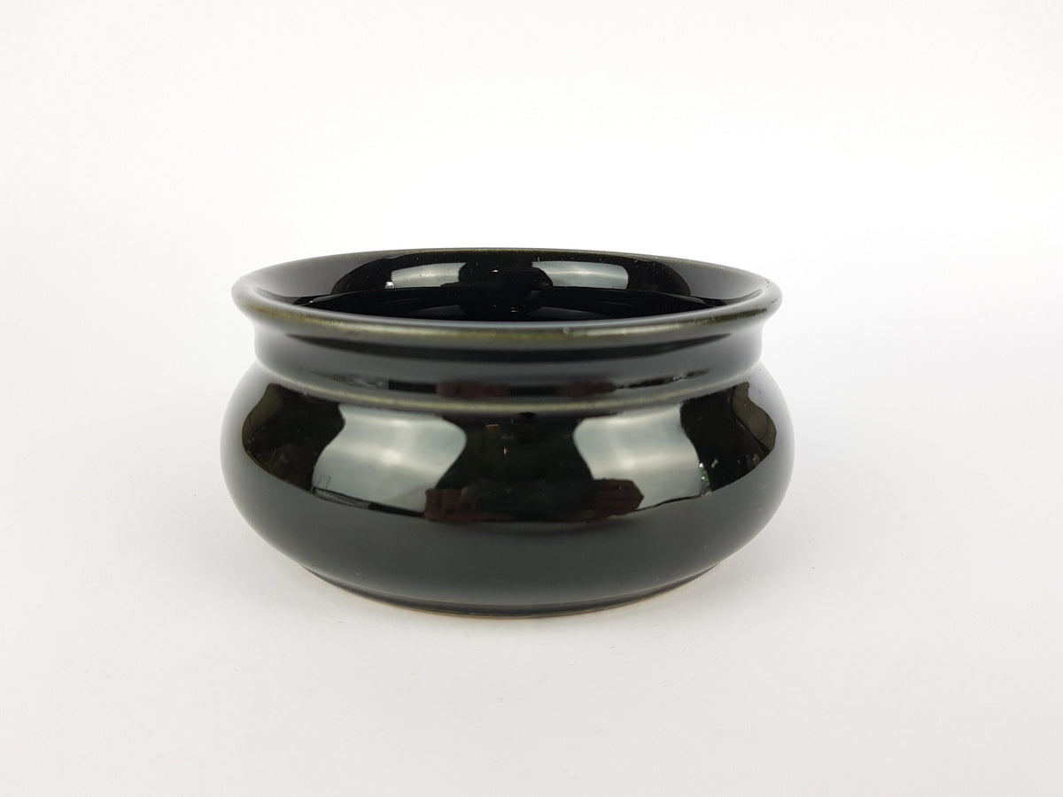 Vintage VEB HALDENSLEBEN Black Bowl 802B East German Pottery 1960s