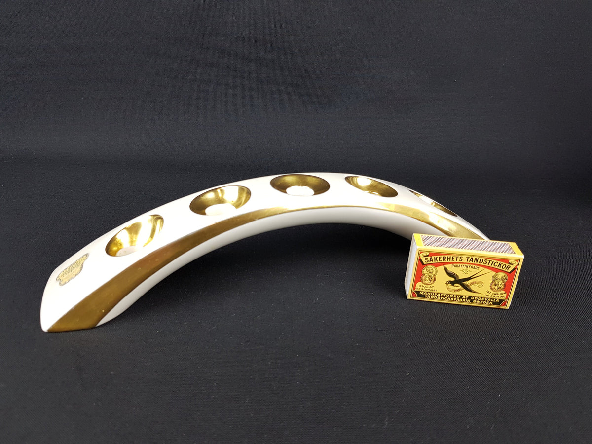 Vintage LINDNER PORZELLAN Echt Gold Candle Holder Kueps Bavaria 1980s