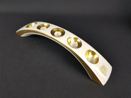 Vintage LINDNER PORZELLAN Echt Gold Candle Holder Kueps Bavaria 1980s