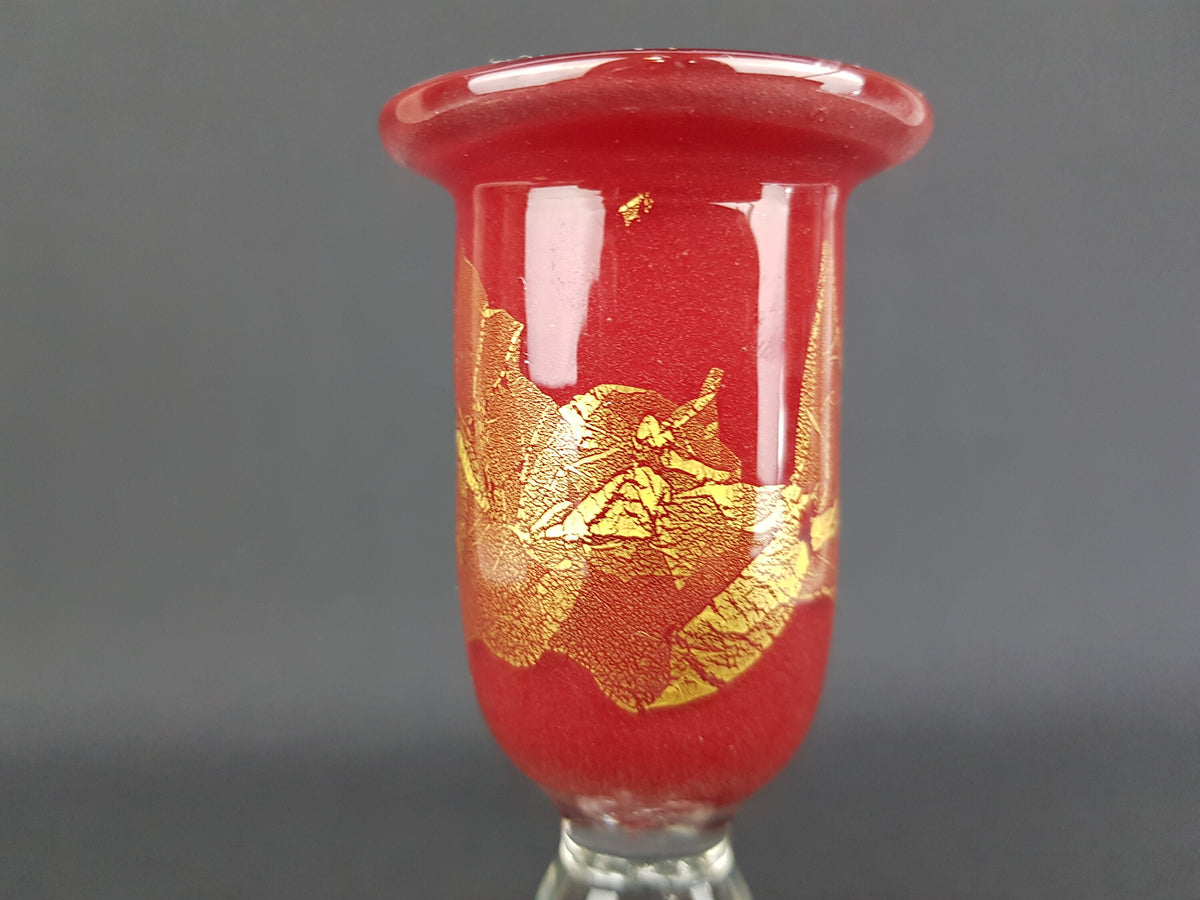 Vintage AIR TWIST STEM Glass Candle Holder 1970s Italian / Czech