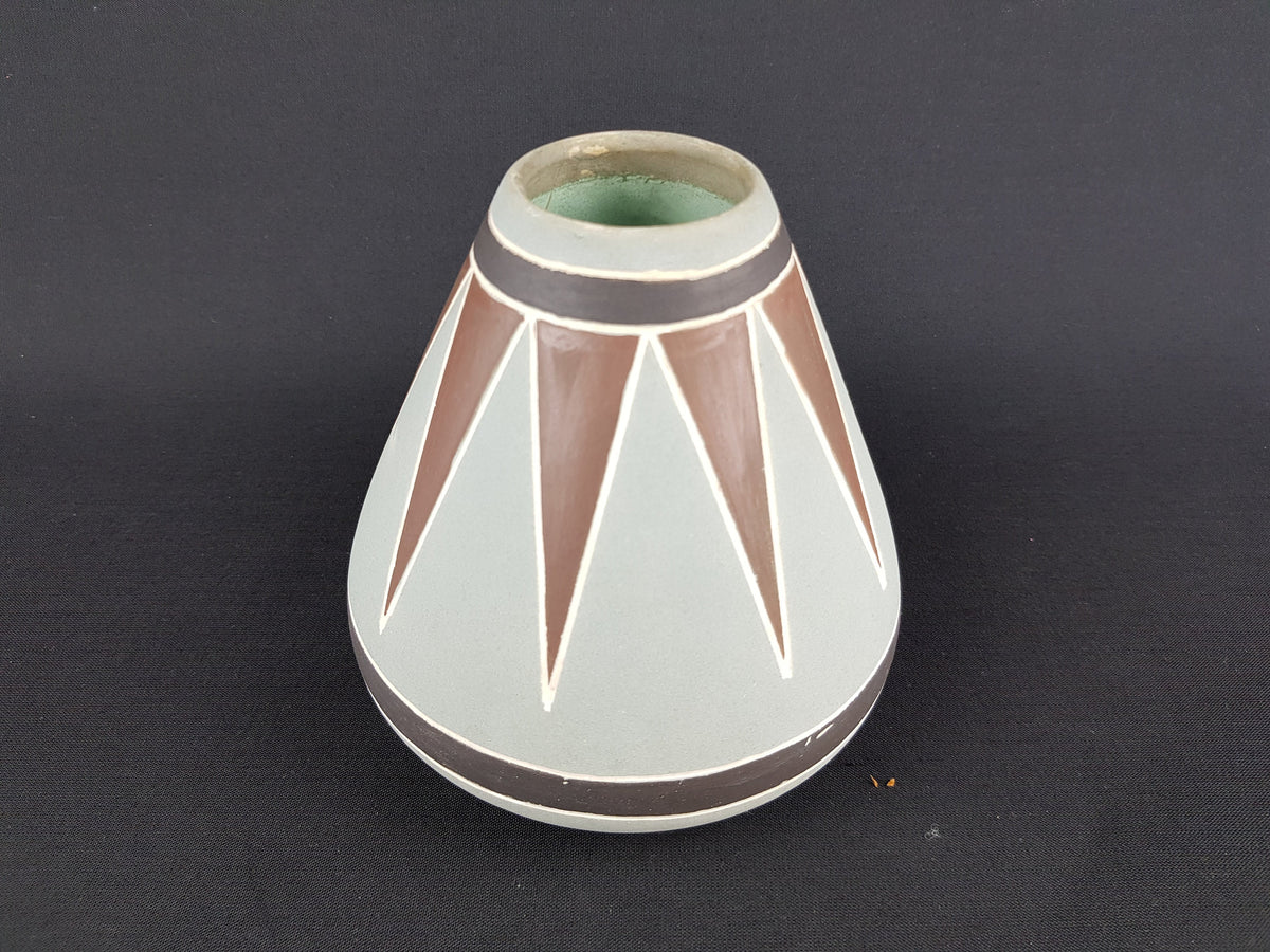 Vintage Grey and Brown KETO KERAMIK Pollux Vase West German Pottery 1950-60s
