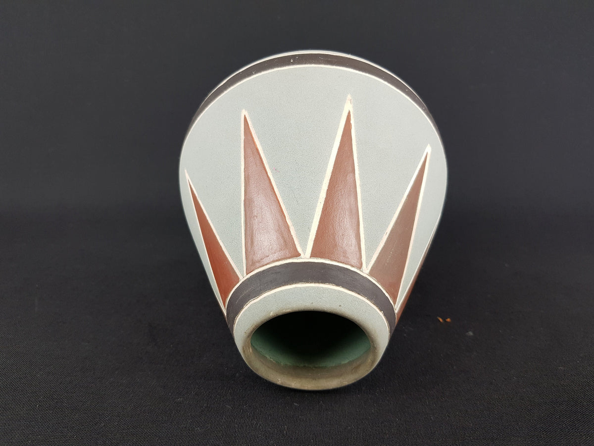 Vintage Grey and Brown KETO KERAMIK Pollux Vase West German Pottery 1950-60s