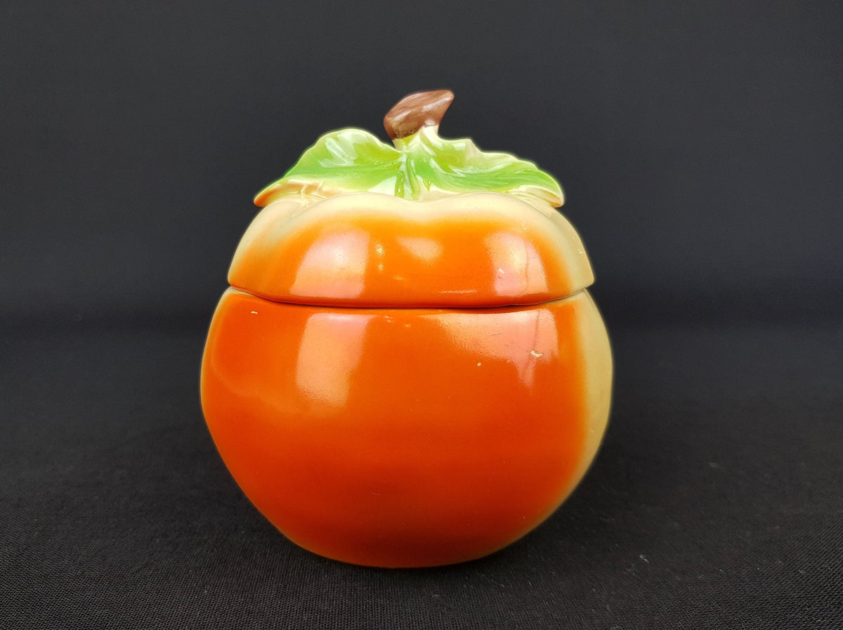 Vintage Marmalade JAR with Lid APPLE design 1960s West German Pottery