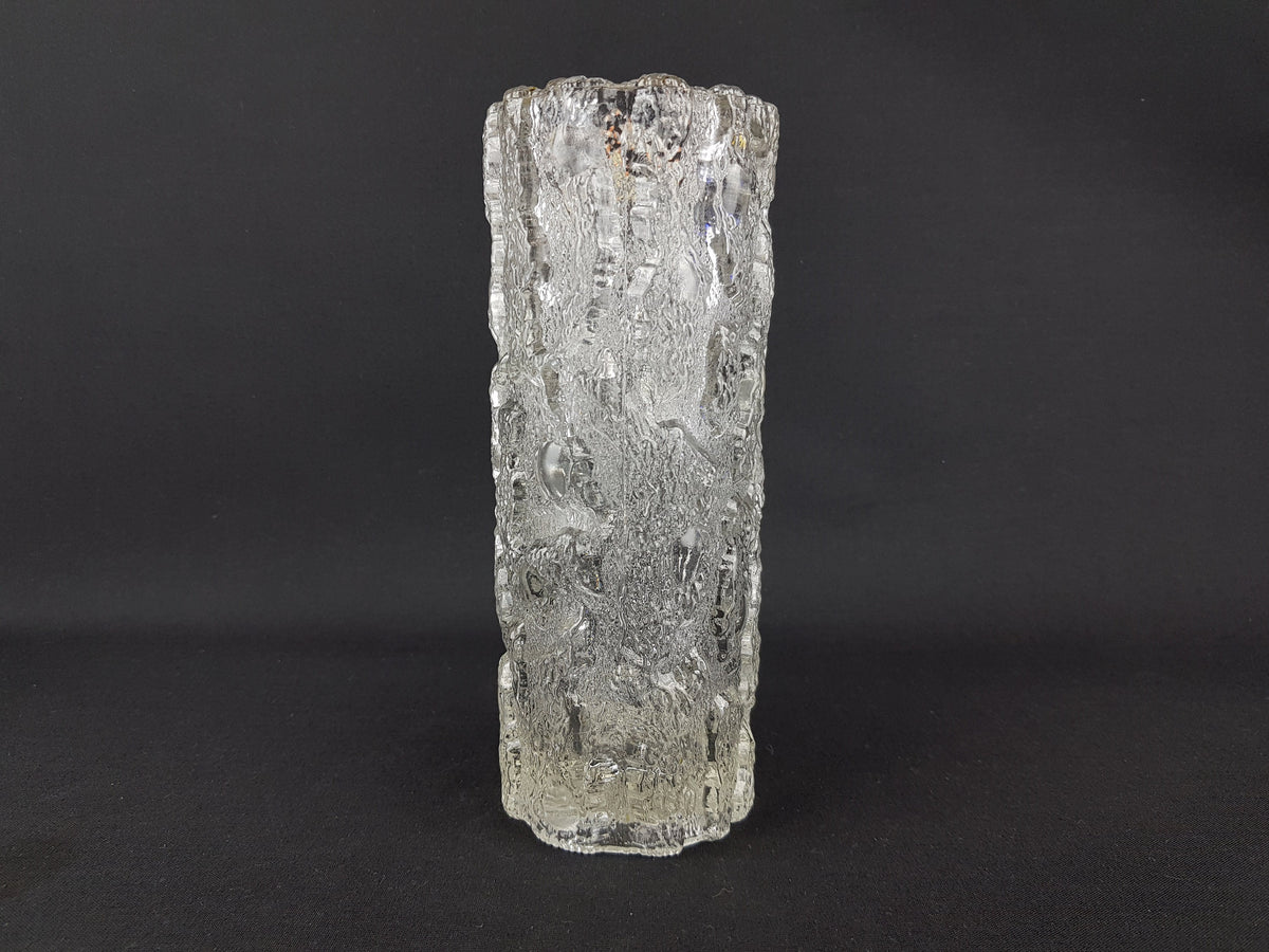 Vintage GEORGSHUTTE Glass Bark Vase with Arktis decor West Germany