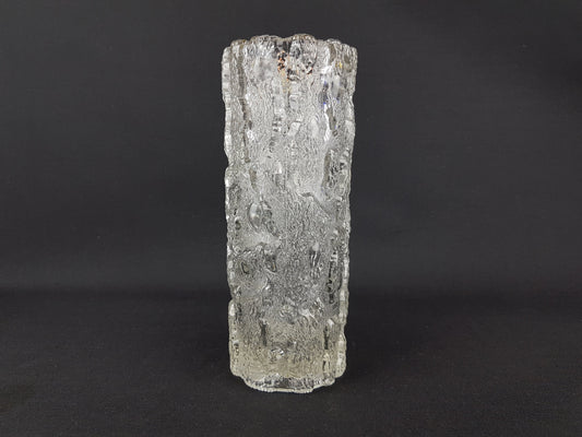 Vintage GEORGSHUTTE Glass Bark Vase with Arktis decor West Germany