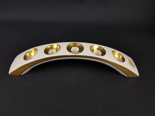 Vintage LINDNER PORZELLAN Echt Gold Candle Holder Kueps Bavaria 1980s