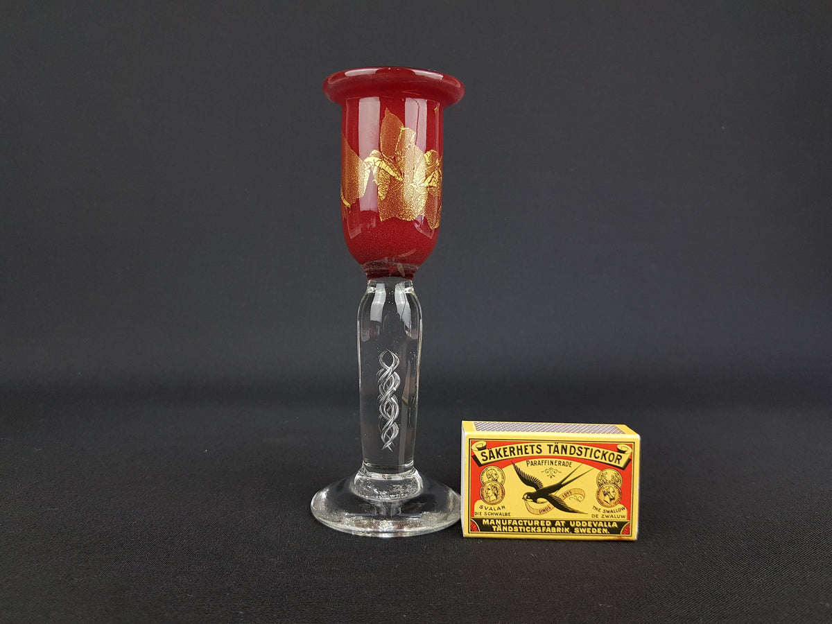 Vintage AIR TWIST STEM Glass Candle Holder 1970s Italian / Czech