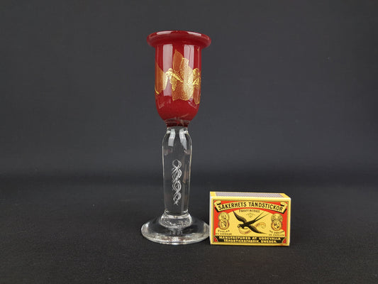 Vintage AIR TWIST STEM Glass Candle Holder 1970s Italian / Czech