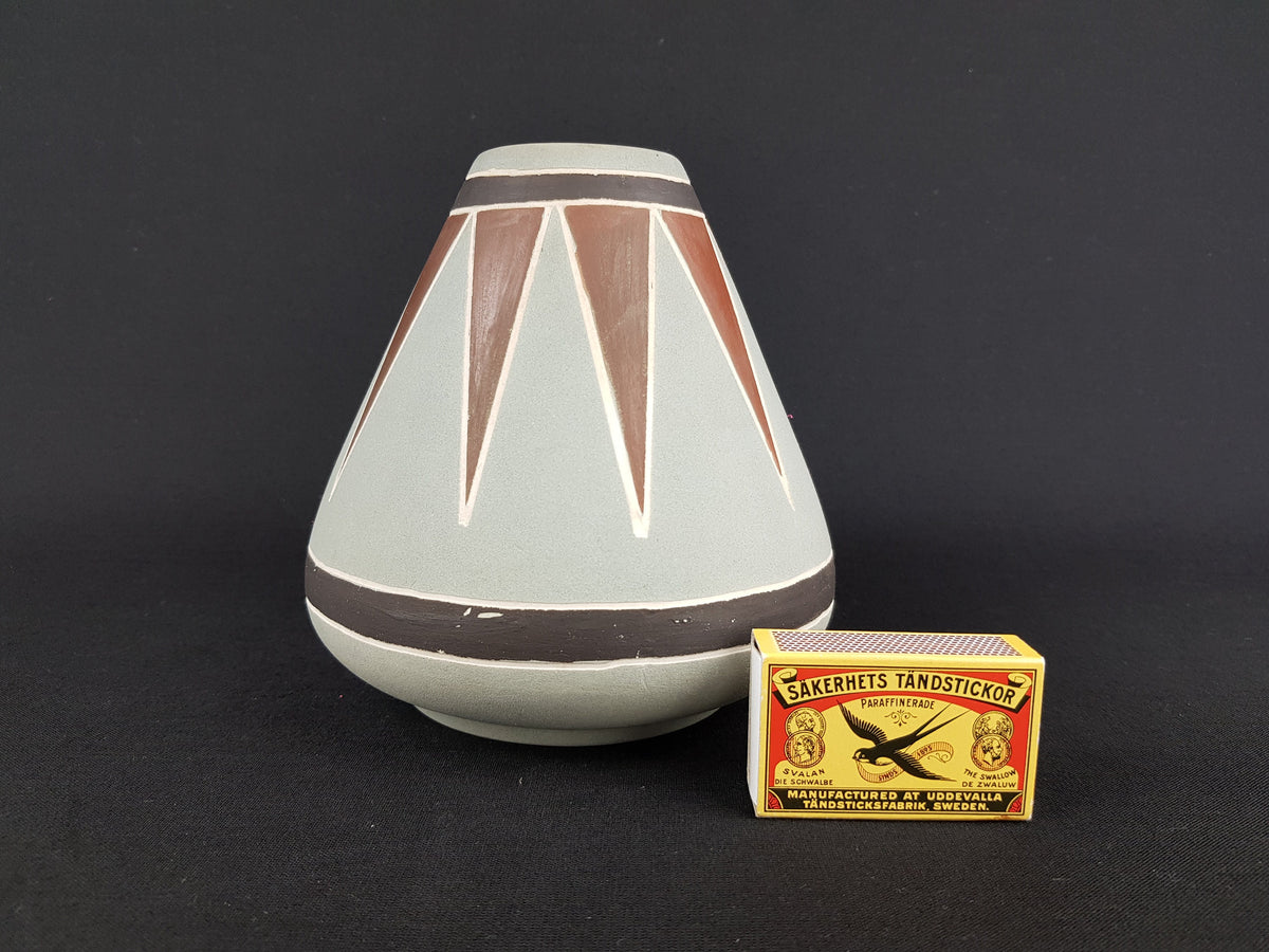 Vintage Grey and Brown KETO KERAMIK Pollux Vase West German Pottery 1950-60s