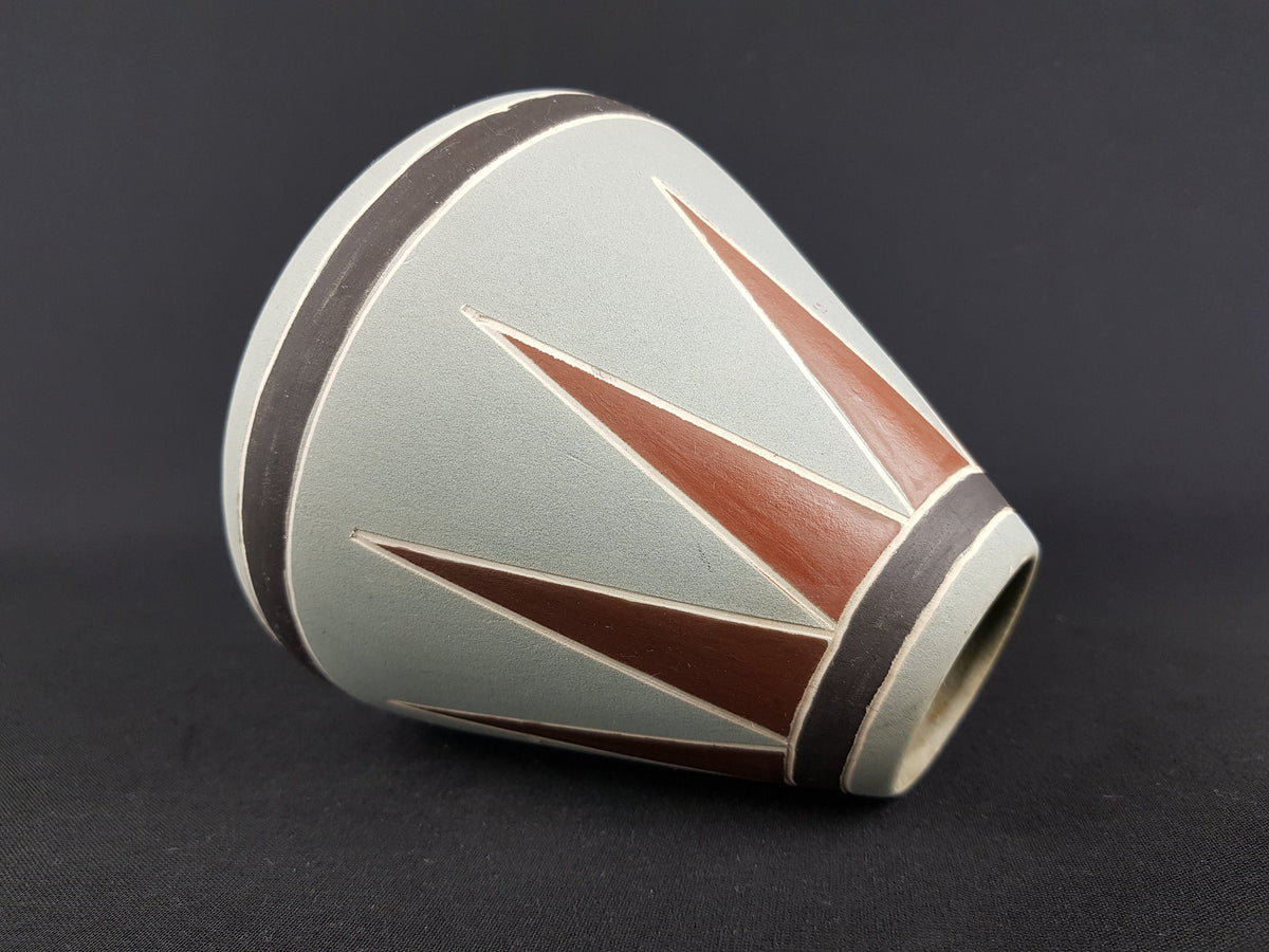 Vintage Grey and Brown KETO KERAMIK Pollux Vase West German Pottery 1950-60s