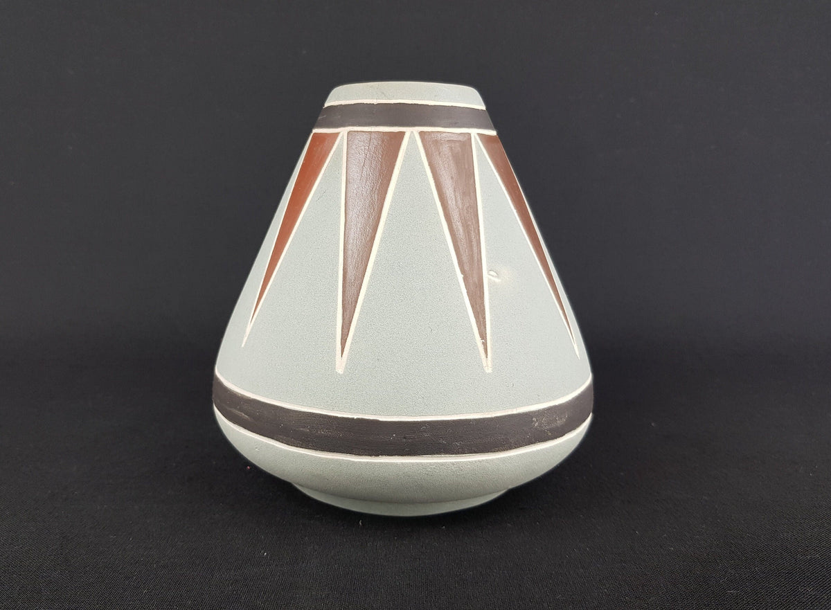 Vintage Grey and Brown KETO KERAMIK Pollux Vase West German Pottery 1950-60s