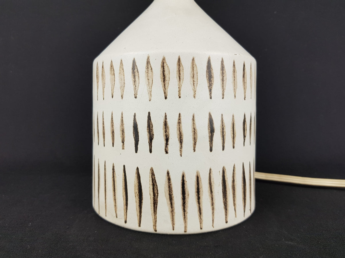 Unique Vintage Beige and Brown Ceramic Table Lamp by WALBURGA KÜLZ West Germany Studio Pottery 1970s
