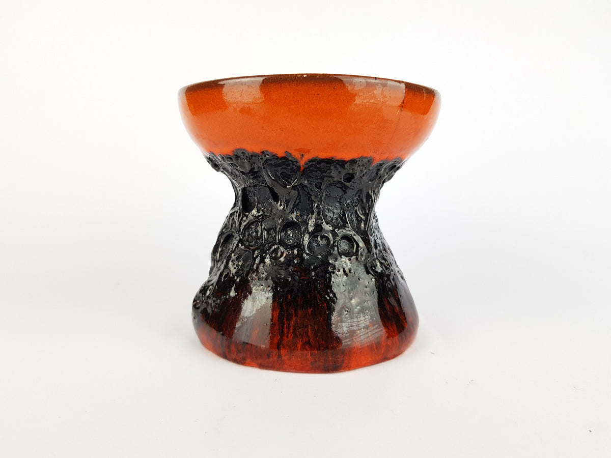 Vintage Orange KREUTZ KERAMIK Diabolo Fat lava Vase 430 West German Pottery 1970