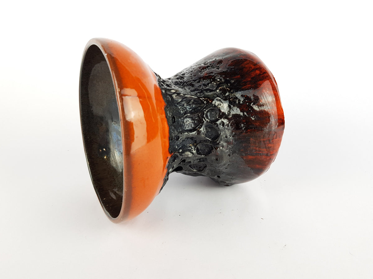 Vintage Orange KREUTZ KERAMIK Diabolo Fat lava Vase 430 West German Pottery 1970