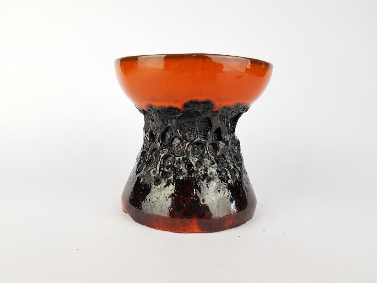 Vintage Orange KREUTZ KERAMIK Diabolo Fat lava Vase 430 West German Pottery 1970