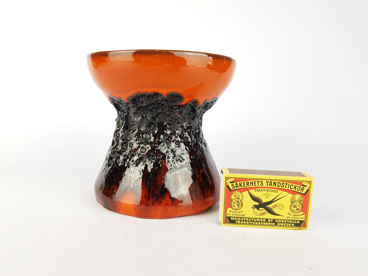 Vintage Orange KREUTZ KERAMIK Diabolo Fat lava Vase 430 West German Pottery 1970
