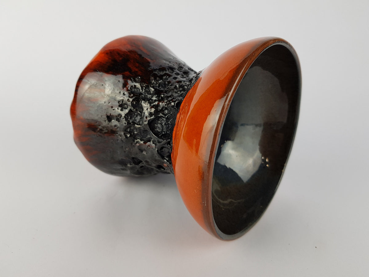 Vintage Orange KREUTZ KERAMIK Diabolo Fat lava Vase 430 West German Pottery 1970
