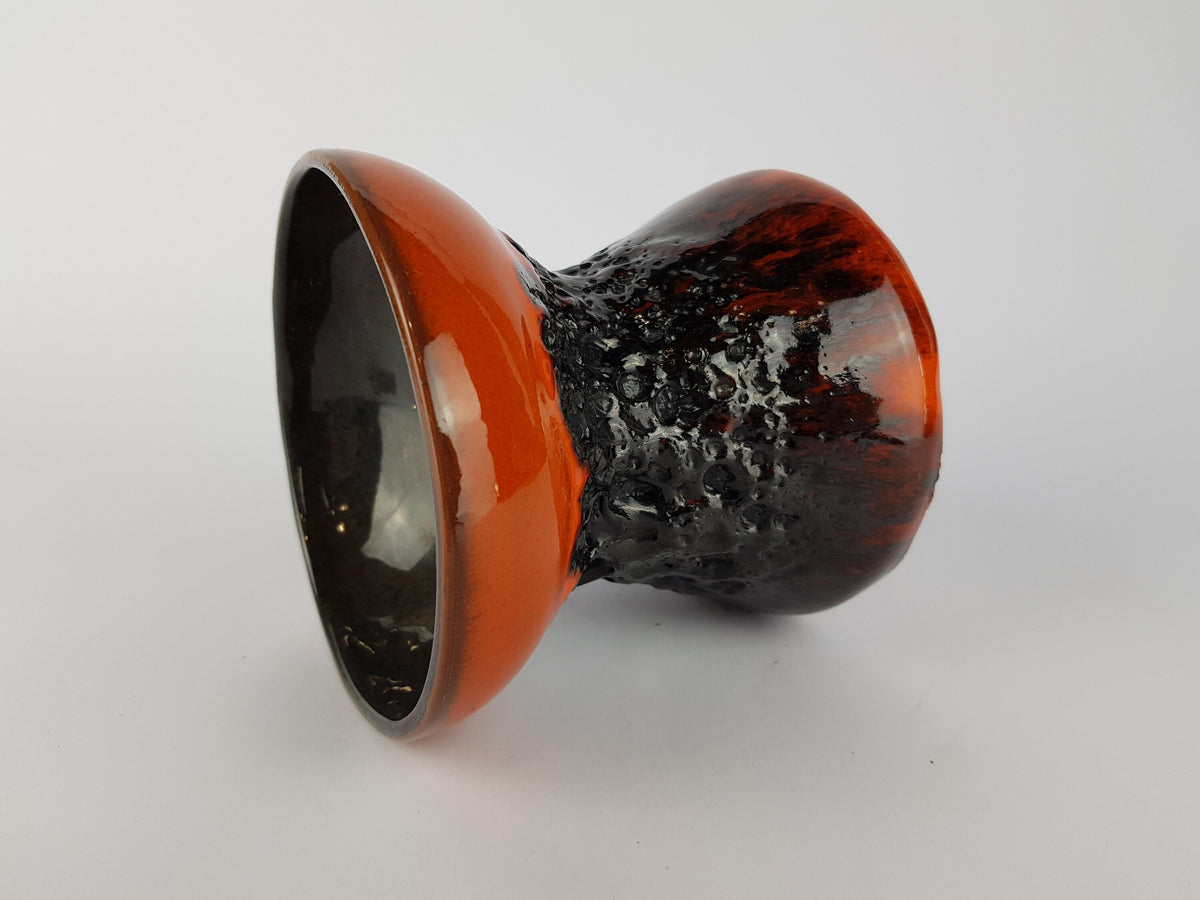 Vintage Orange KREUTZ KERAMIK Diabolo Fat lava Vase 430 West German Pottery 1970