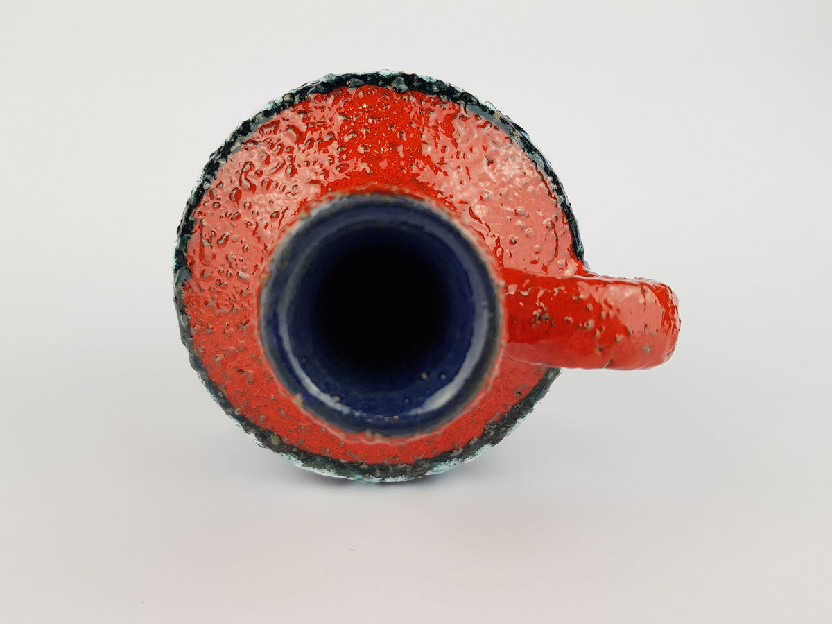Vintage MAREI KERAMIK (Majolikafabrik Rheinbach) handled Fat Lava vase 1970s West German Pottery 4300