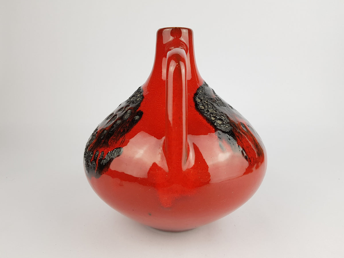 Vintage KREUTZ KERAMIK Red Fat Lava Vase Form 203 West German Pottery 1970s