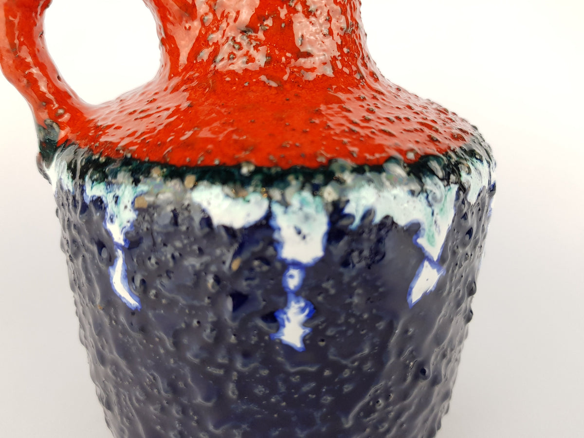 Vintage MAREI KERAMIK (Majolikafabrik Rheinbach) handled Fat Lava vase 1970s West German Pottery 4300