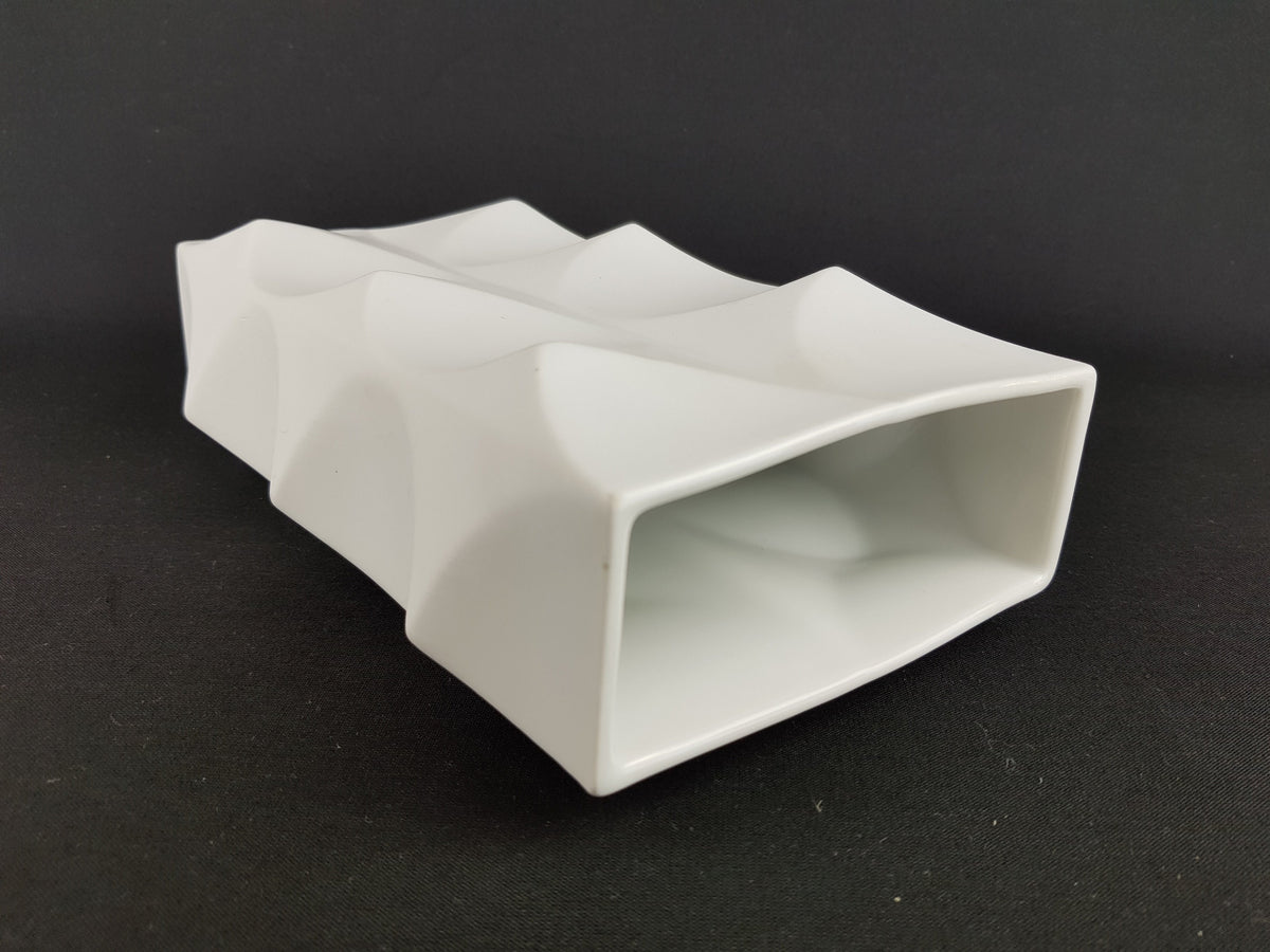 Vintage Rare HUTSCHENREUTHER PORZELLAN Op Art Decor Porcelain Fuchs Vase West German Pottery