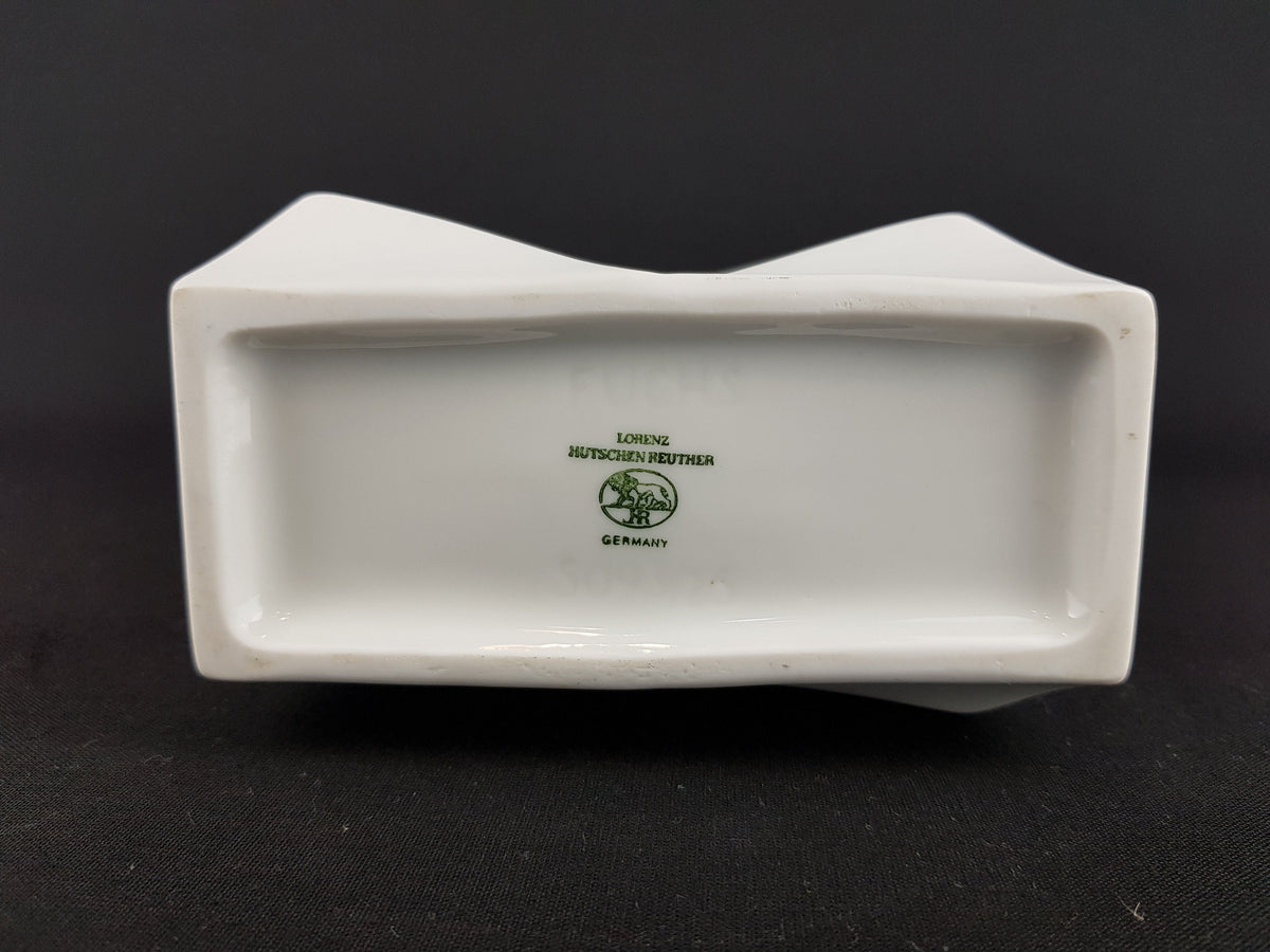 Vintage Rare HUTSCHENREUTHER PORZELLAN Op Art Decor Porcelain Fuchs Vase West German Pottery