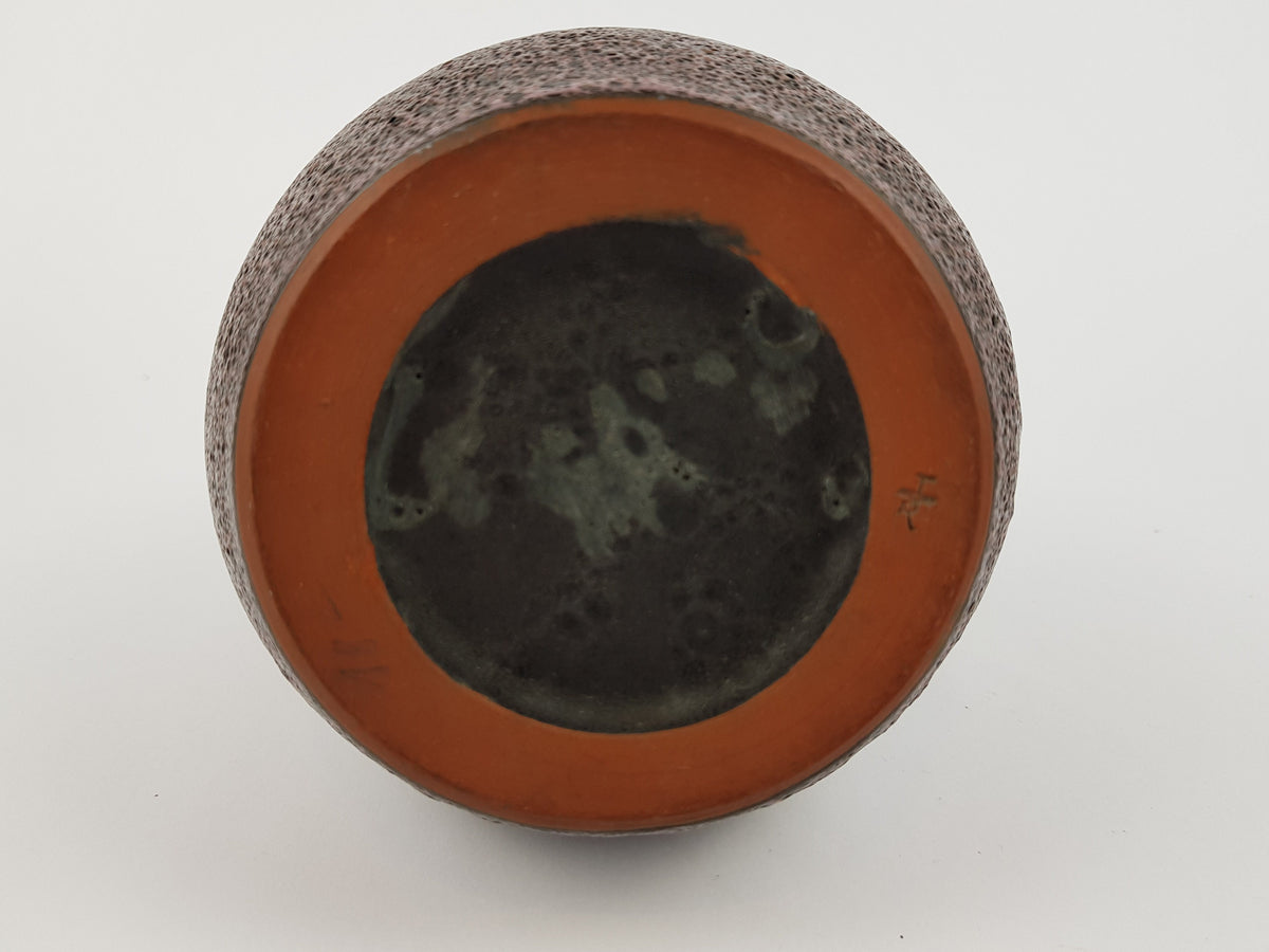 Vintage GRAMANN RÖMHILD Topferei Studio Art Pottery Black and Purple Vase East German Pottery 1960s