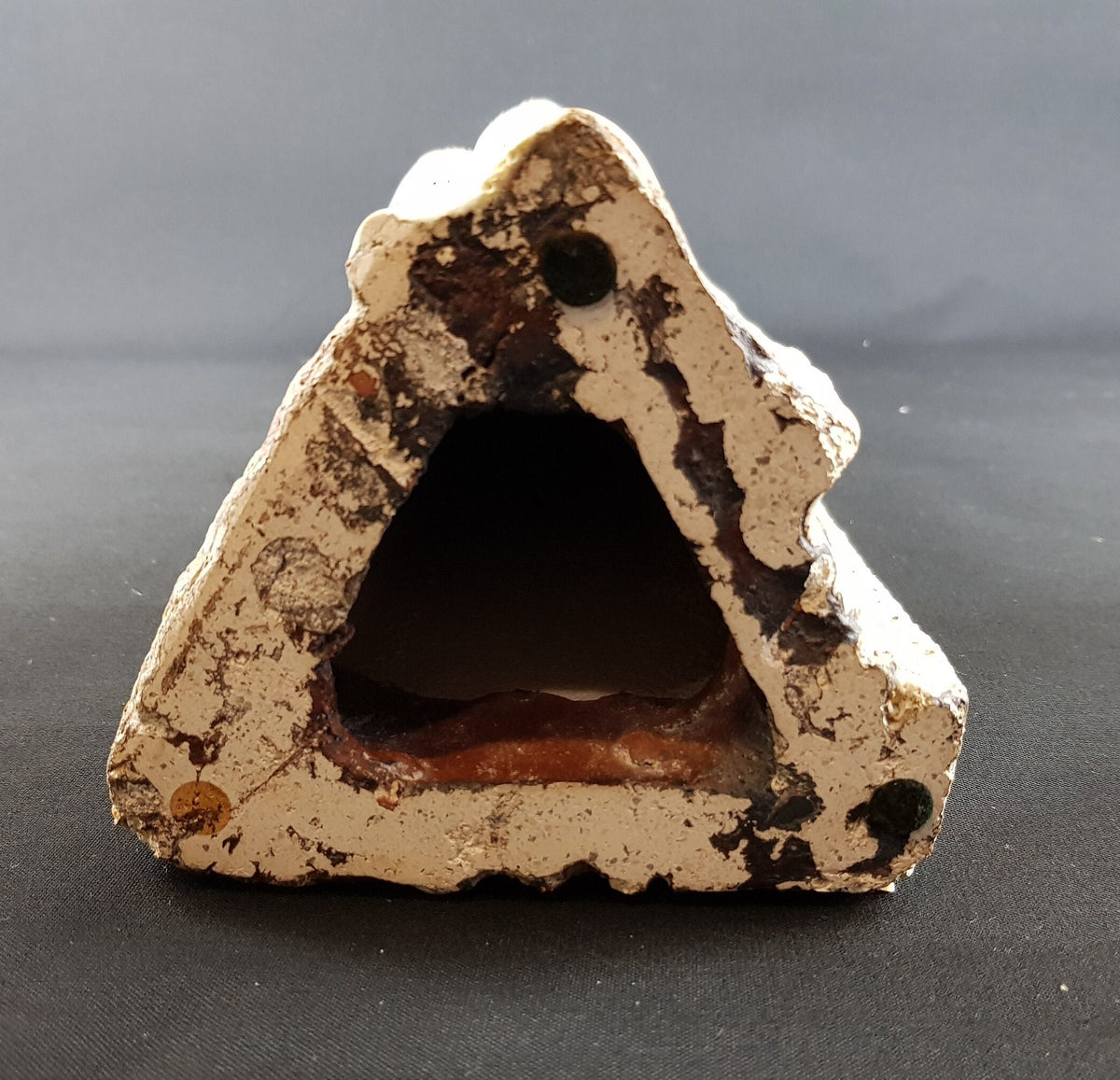 21 Inch XXL Unique Vintage Triangular Beige SCHÄFFENACKER Studio Art Pottery Statue Totem Pole West German Pottery 1960s