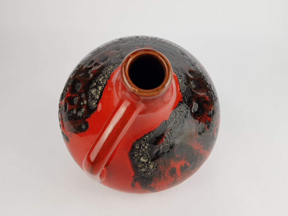 Vintage KREUTZ KERAMIK Red Fat Lava Vase Form 203 West German Pottery 1970s