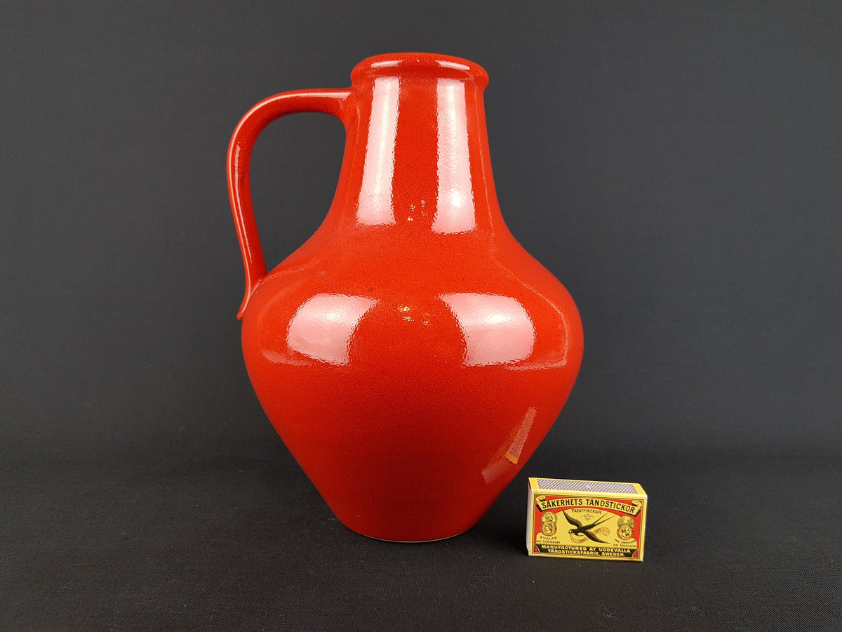 Vintage DÜMLER & BREIDEN Handled Red Vase 315 25 West German Pottery 1970s