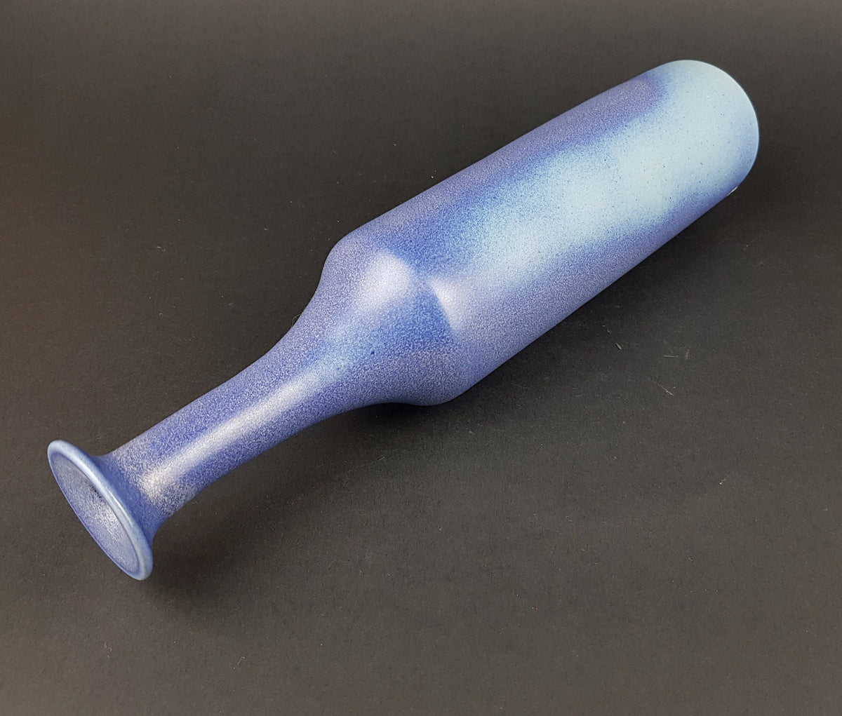 Vintage GABRIEL SWEDEN POTTERY Matte Blue Scandinavian Art Vase 1960s by Kjell Andersson