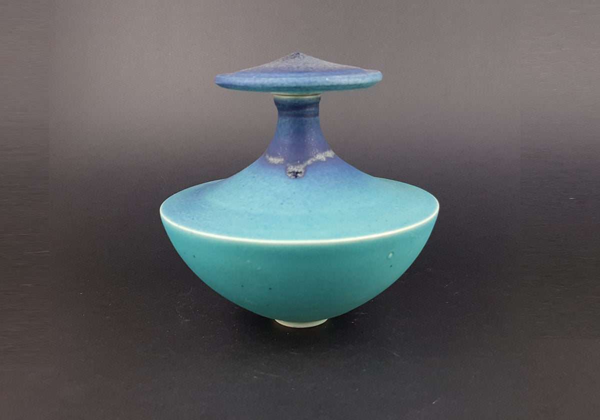 Vintage OTTO ZEEGERS Blue Dutch Studio Pottery Piece 1996 The Netherlands