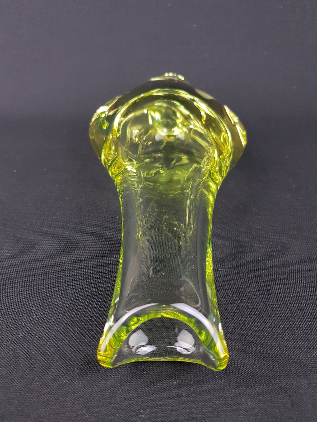 Vintage ZELEZNY BROD SKLO Yellow Glass Vase from Czechoslovakia 1950s by Miloslav Klinger