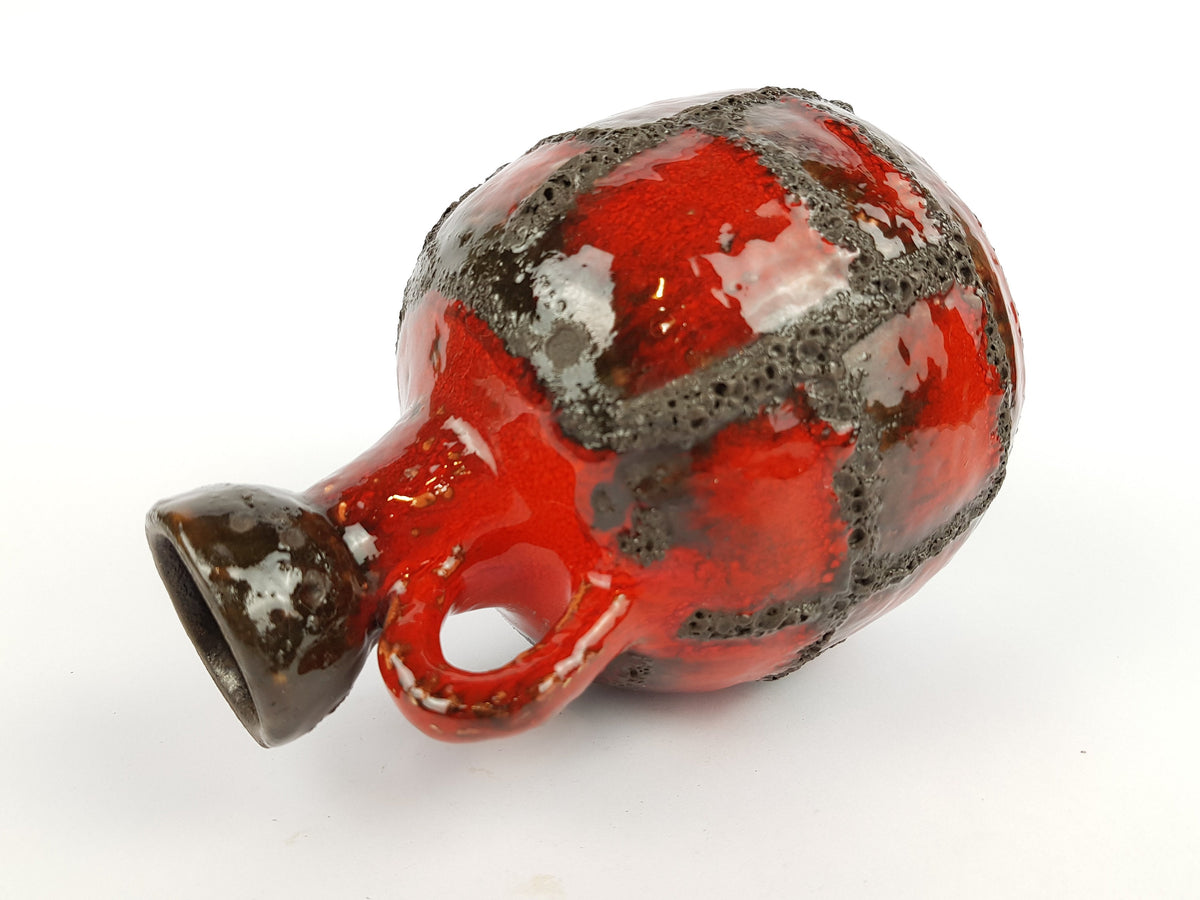 Vintage RUSCHA KERAMIK Fat Lava Vase with Costa decor 333 West German Pottery